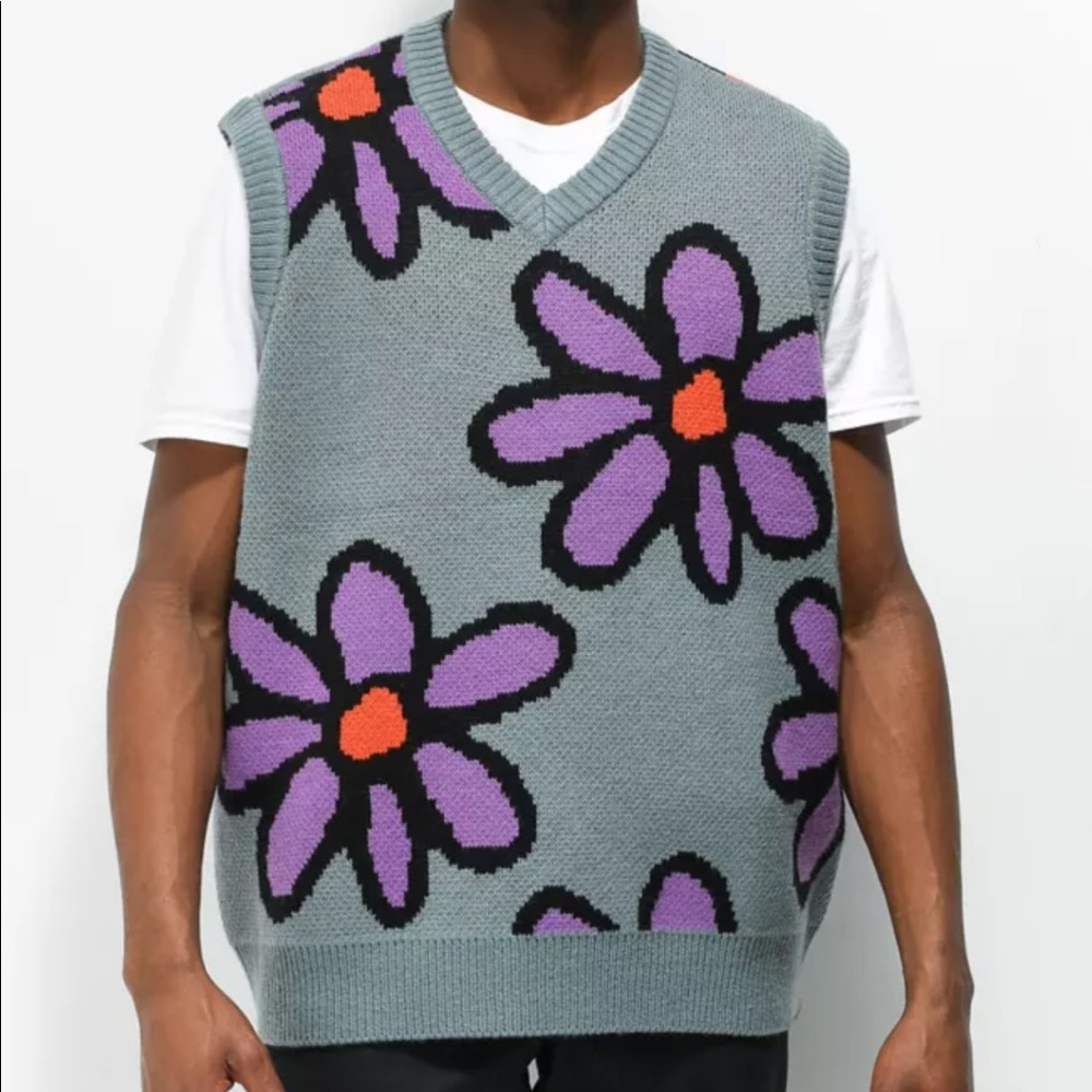 Obey Ipsum Grey & Purple Sweater Vest